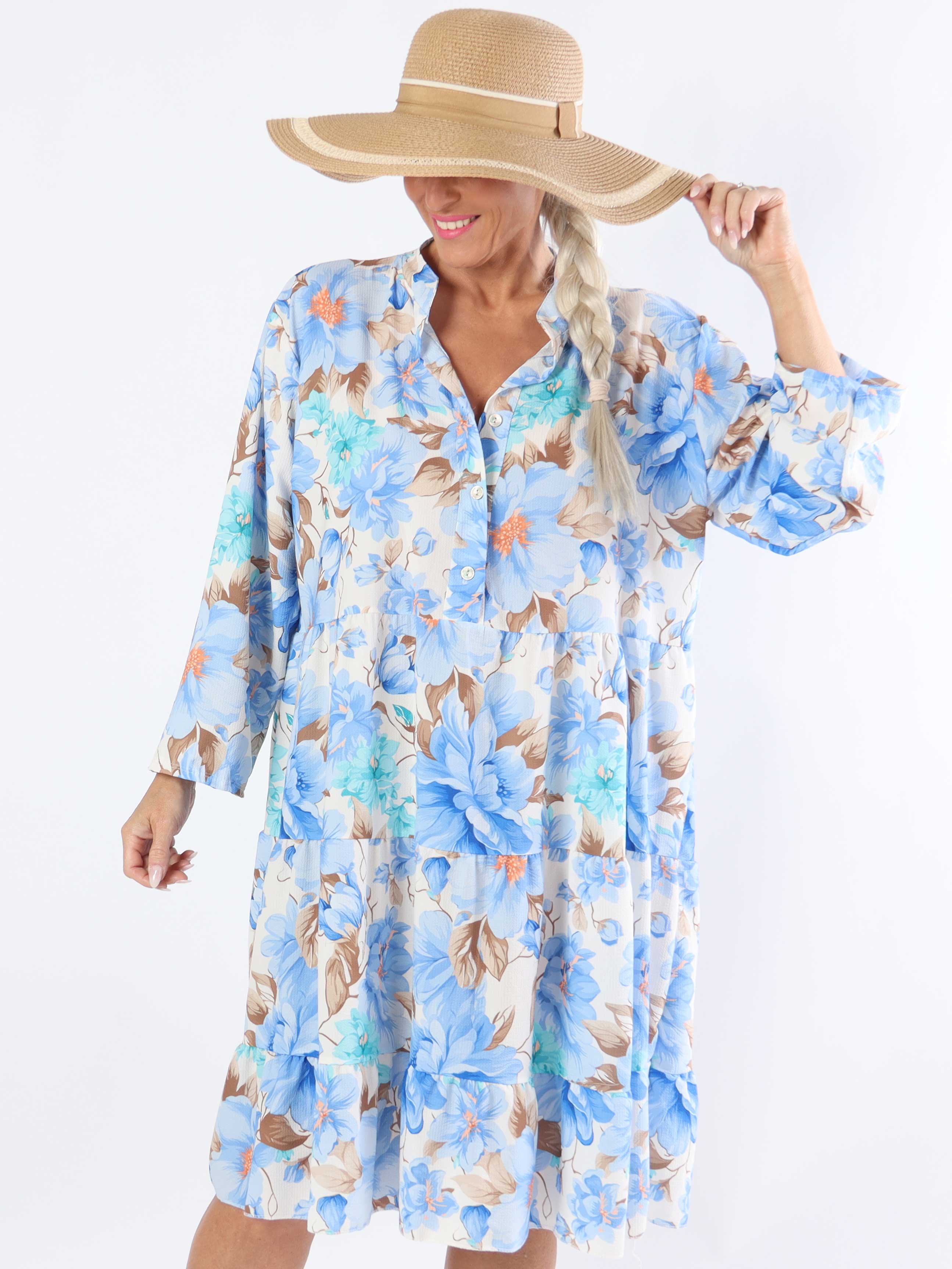 Flower Dress - Söt blommig plus size-klänning med lager-på-lager-look
